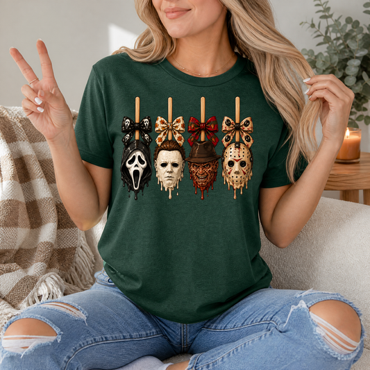 Horror on Sticks Halloween Bow Graphic Tee