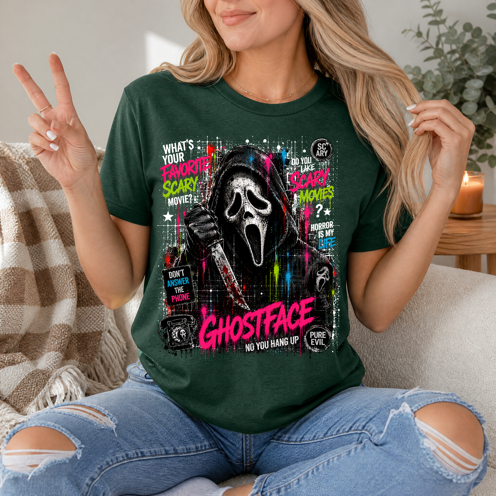 Ghostface Scary Movie Premium Graphic Tee
