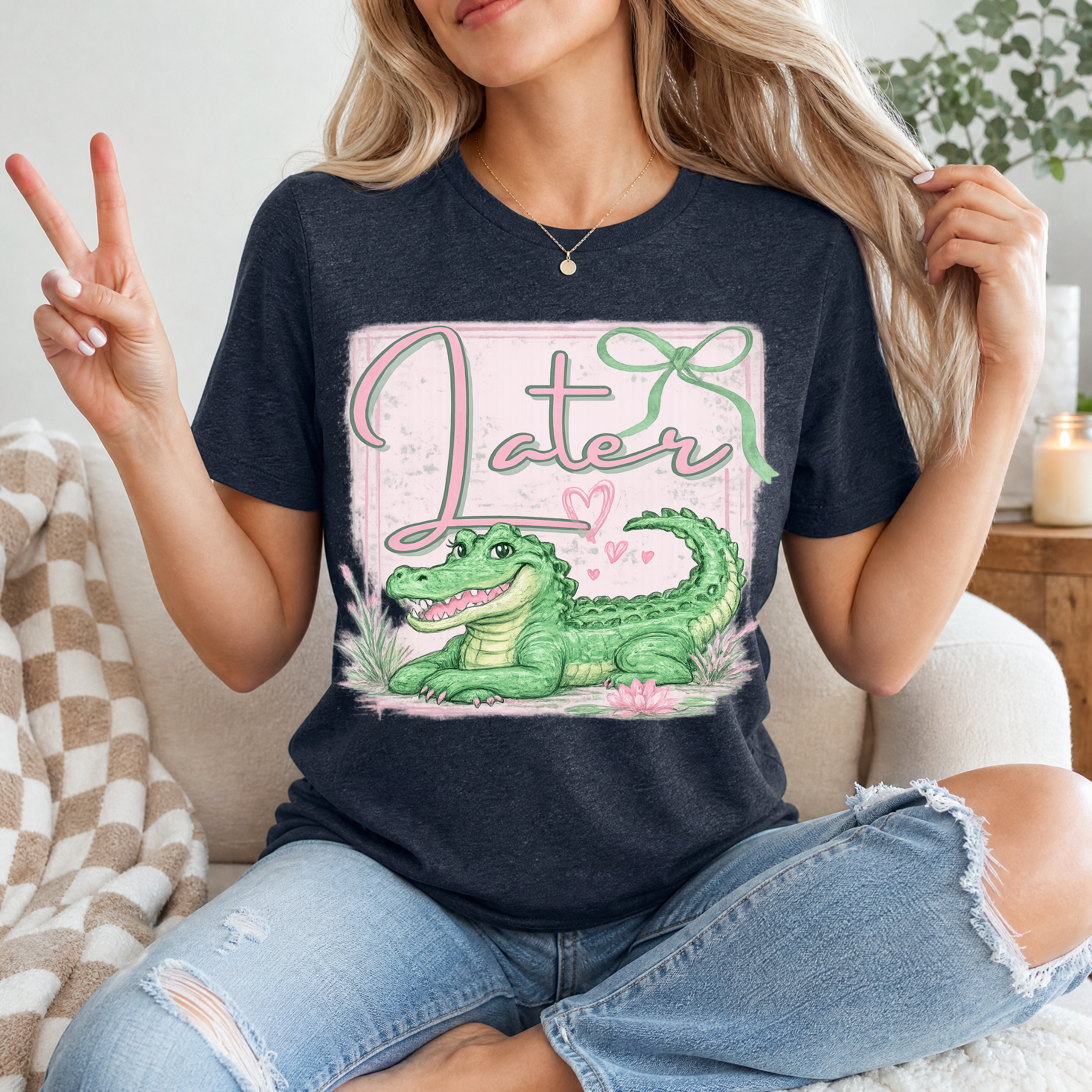 Precious Later Gator Girly Premium Graphic Tee