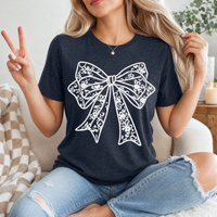 Floral Lace Bow Premium Graphic Tee