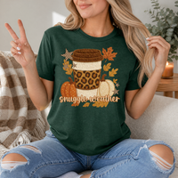 Snuggle Weather Faux Embroidery Coffee Graphic Tee