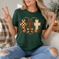 Christian Cross Trio Floral & Bow Graphic Tee