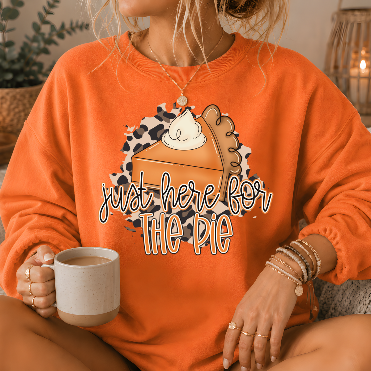 Just Here for the Pie Crewneck Sweatshirt