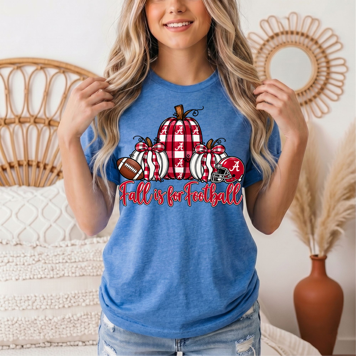 Fall Is for Football Alabama Pumpkin Graphic Tee