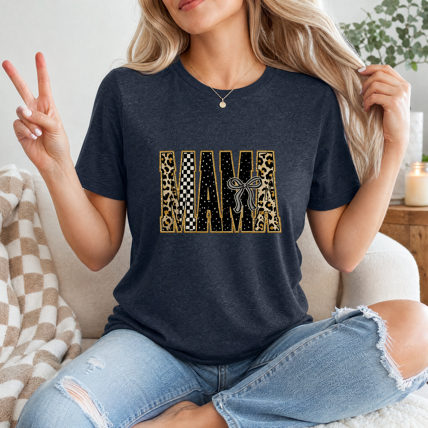 Mama Mixed Pattern Premium Graphic Tee