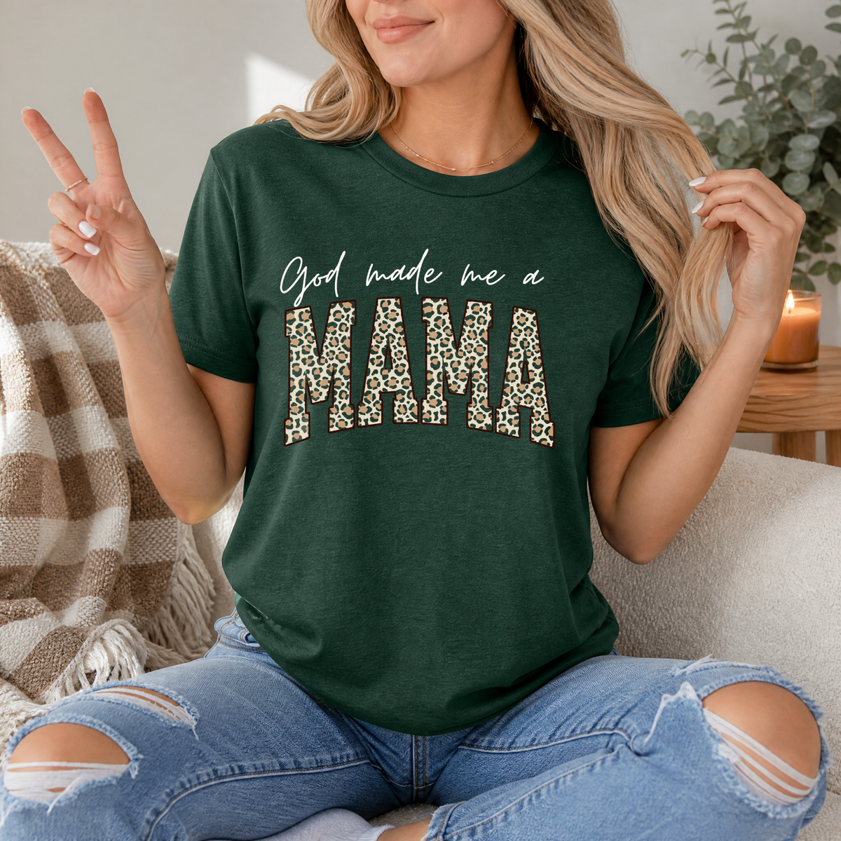 God Made Me A Momma Premium Graphic Tee