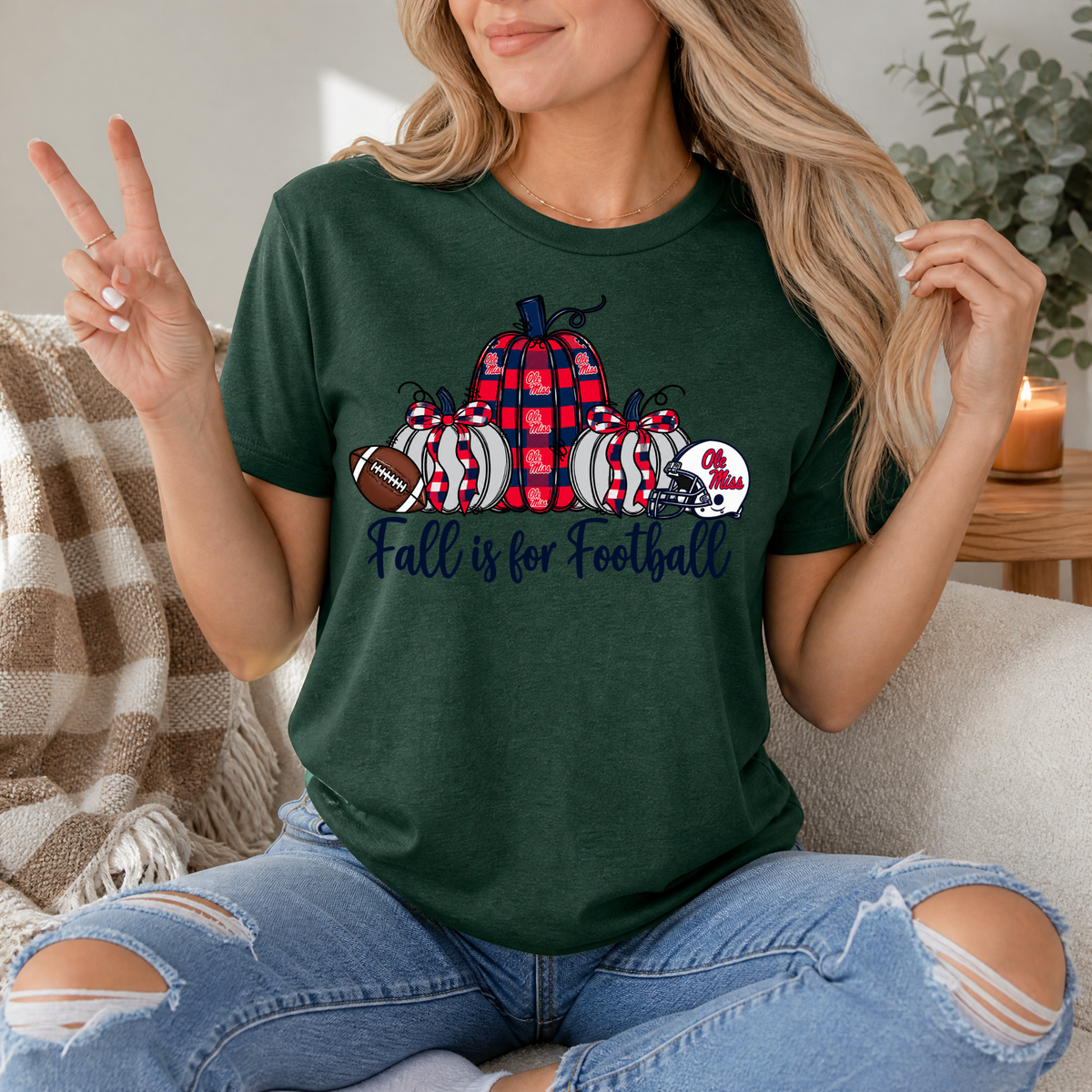 Fall Is For Football - Mississippi Premium Graphic Tee