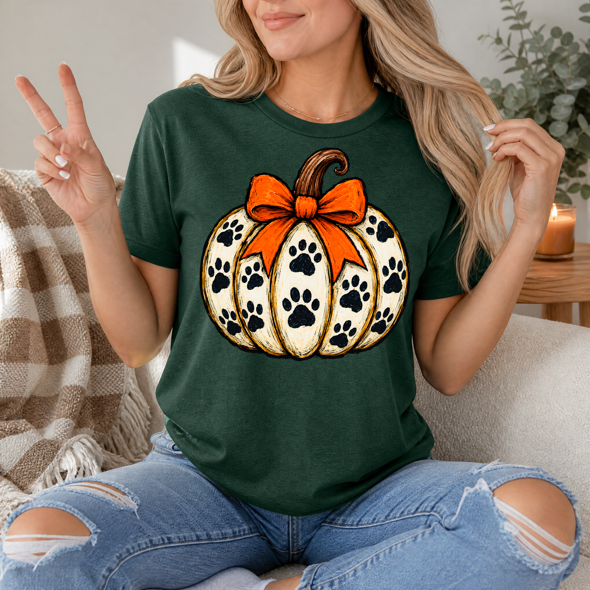 Paw Pumpkin Premium Graphic Tee
