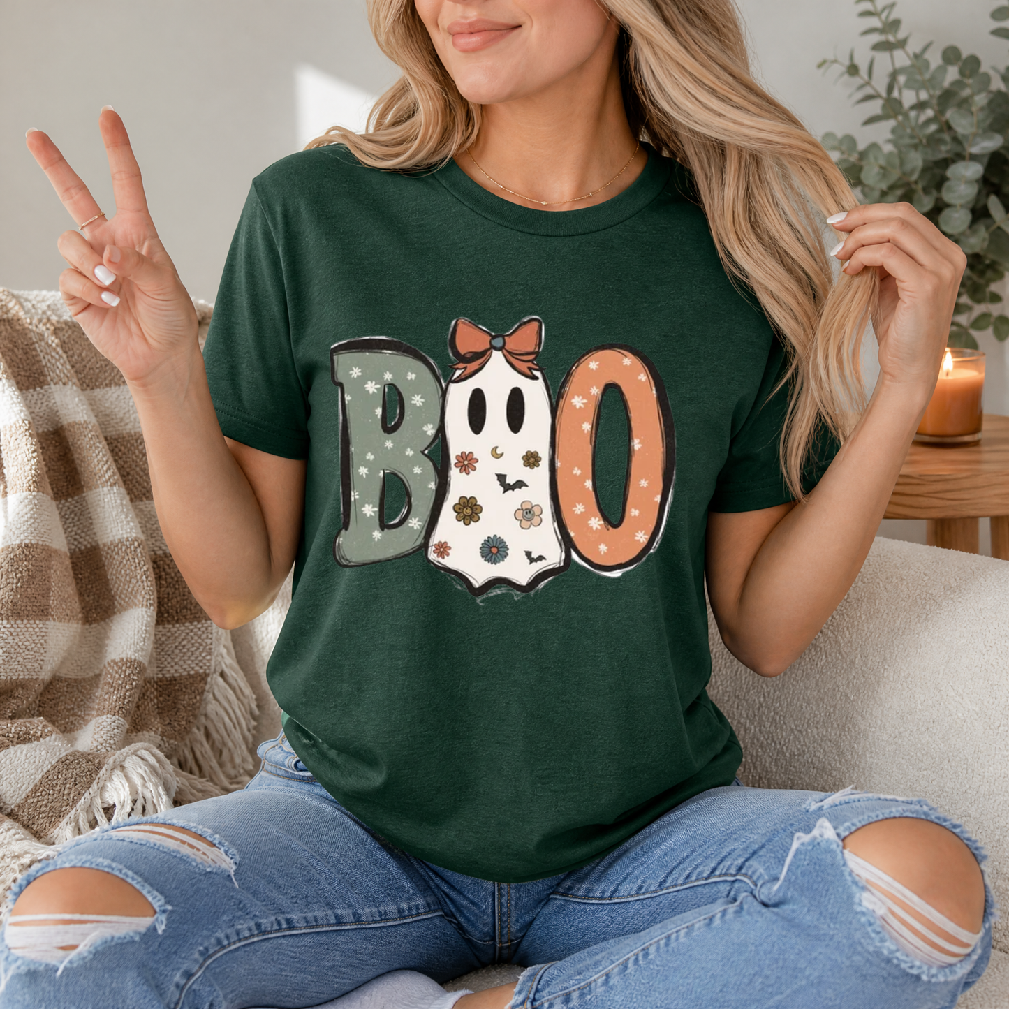Boo Bow Ghost Premium Graphic Tee