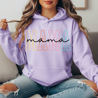 Pastel Mama Outline Graphic Hoodie