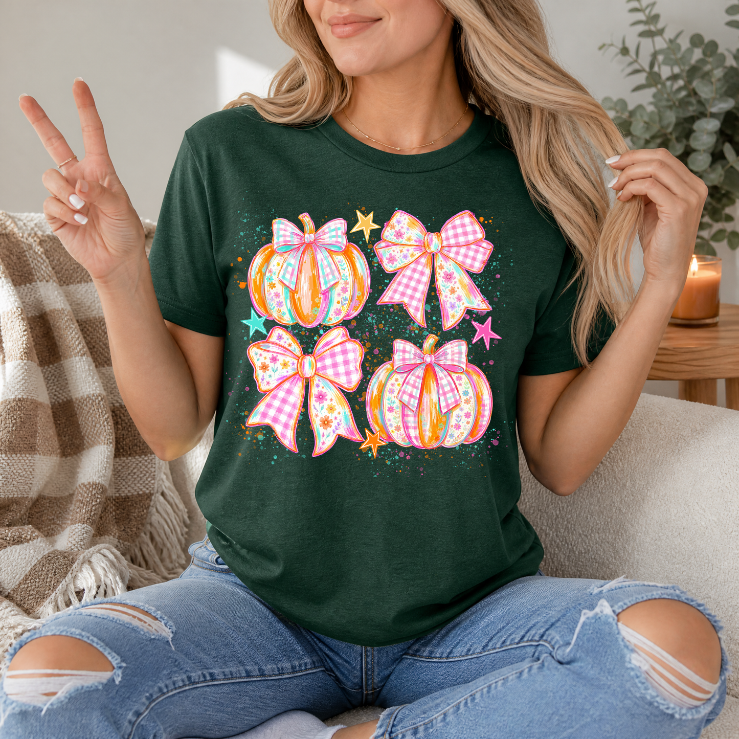 Pumpkin Bows Premium Graphic Tee