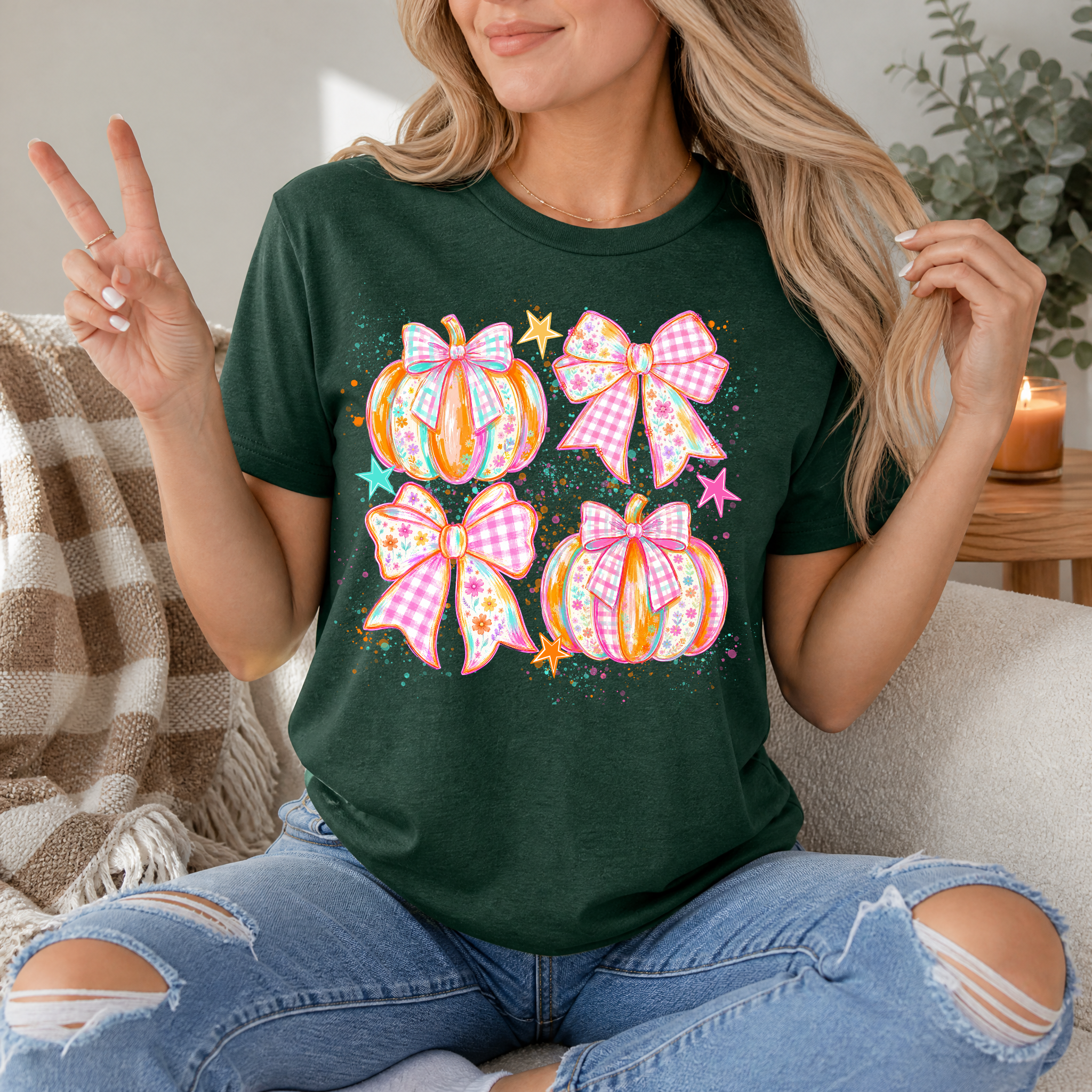 Pumpkin Bows Premium Graphic Tee