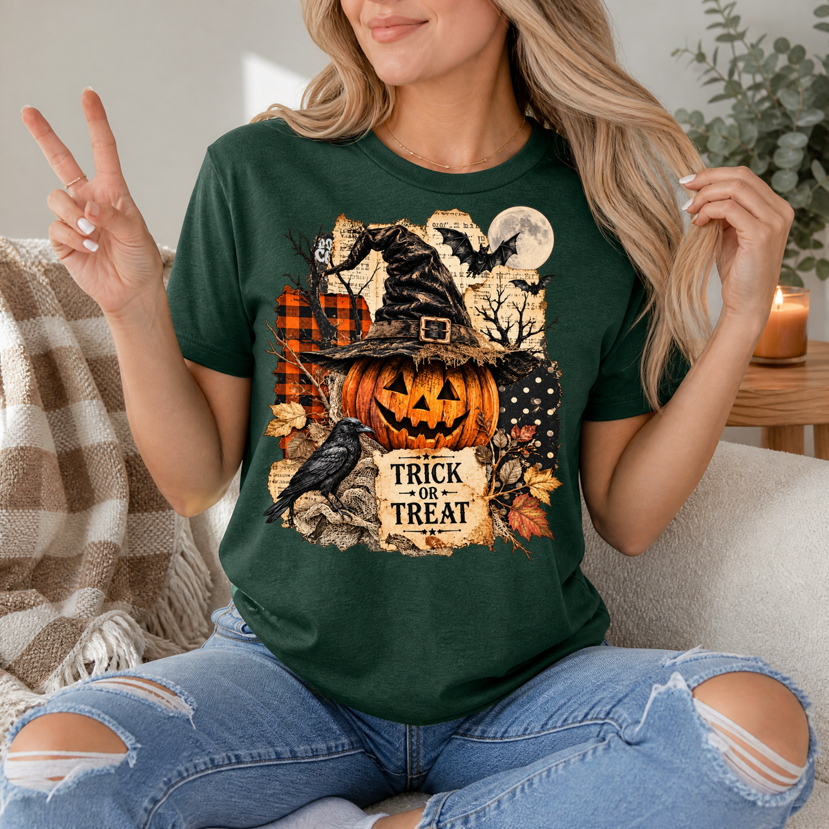 Trick or Treat Vintage Halloween Premium Graphic Tee