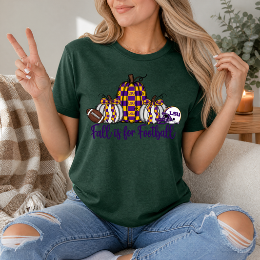 Fall Is For Football - Louisiana Premium Graphic Tee