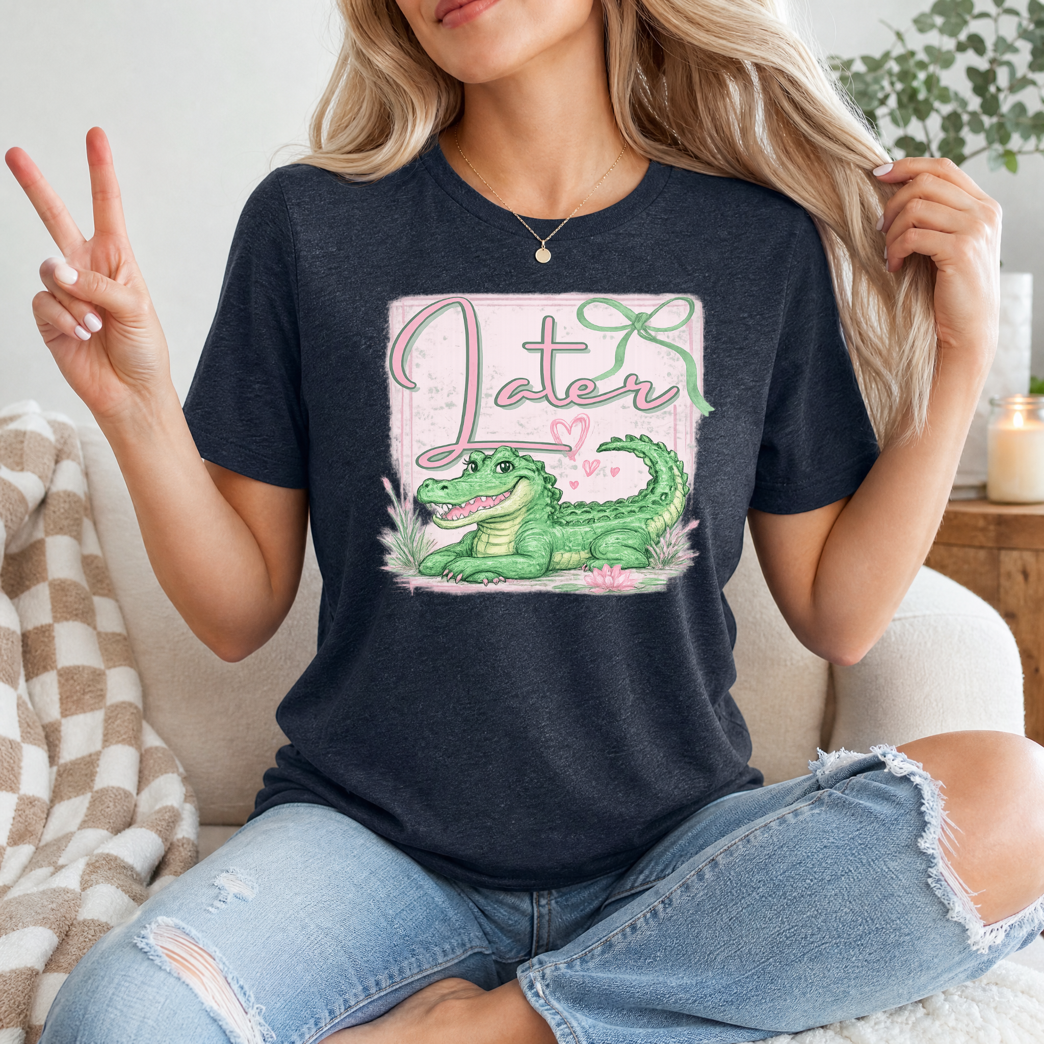 Precious Later Gator Girly Premium Graphic Tee