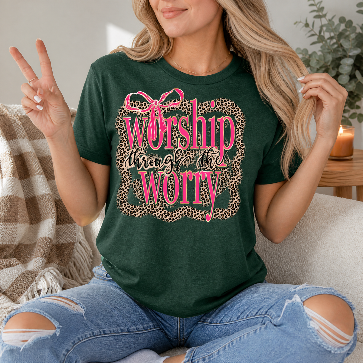 Worship Through The Worry Premium Graphic Tee