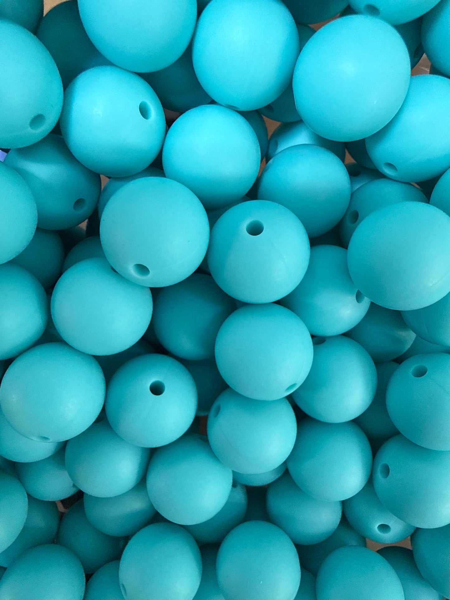 Wholesale 15mm Solid Silicone Beads- Aqua
