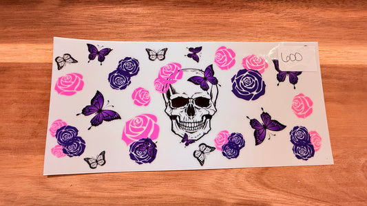 #600 Skull- Butterfly and Roses