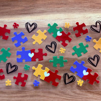 #10 Autism puzzle with hearts K's Krafty Barn