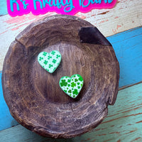 Silicone Focal Bead- Clover heart K's Krafty Barn