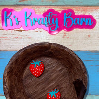 Silicone Focal Bead- 3D Strawberry K's Krafty Barn