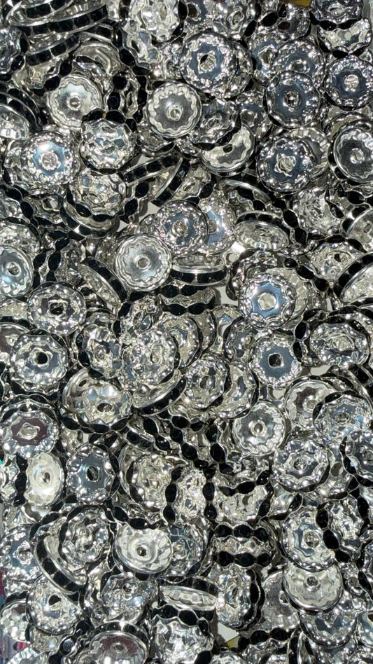 Black Rhinestone Spacer Bead Mix for Pens – Assorted Styles | Small Hole K's Krafty Barn