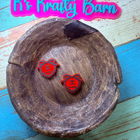 Silicone Focal Bead- Red and Black Designer Bow K's Krafty Barn