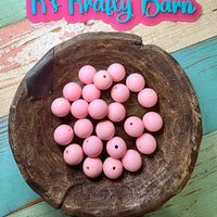 15mm Solid Silicone Beads- Baby Girl Pink K's Krafty Barn