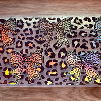 #72 Leopard print bows- holographic K's Krafty Barn