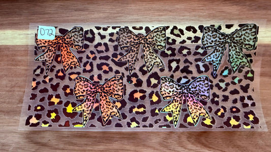 #72 Leopard print bows- holographic K's Krafty Barn
