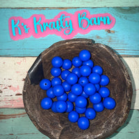 15mm Solid Silicone Beads- Cobalt Blue