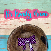 Silicone Focal Bead- Purple checkered Opal bow K's Krafty Barn