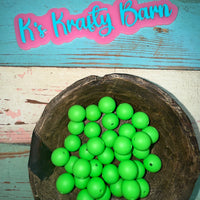 15mm Solid Silicone Beads- Neon Green