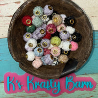 Fabric Large Hole Spacer Beads – 25 pack Random Mix | Gold Core | Beads for Pens, Keychains & Crafts K's Krafty Barn