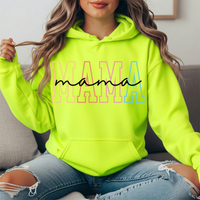 Pastel Mama Outline Graphic Hoodie