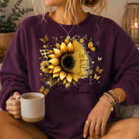 Be the Sunshine Sunflower Butterfly Crewneck Sweatshirt