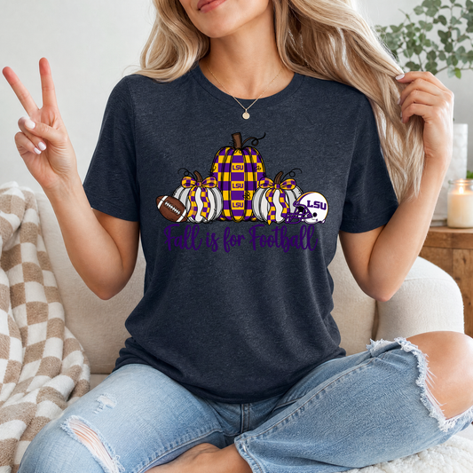 Fall Is For Football - Louisiana Premium Graphic Tee