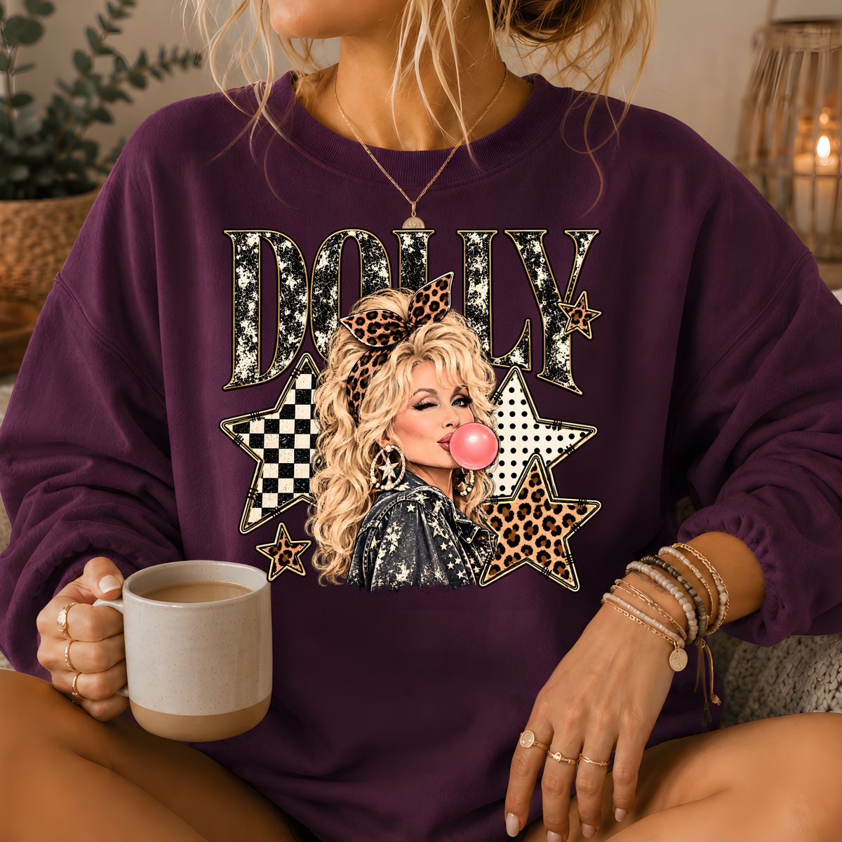 Dolly Bubblegum & Stars Crewneck Sweatshirt
