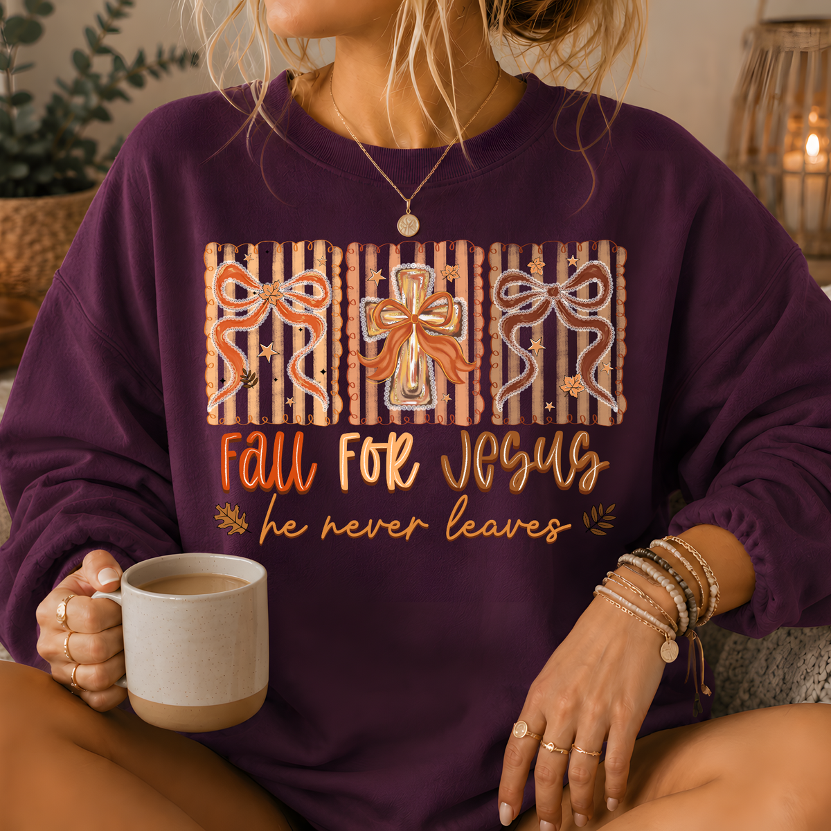 Fall For Jesus Crewneck Sweatshirt