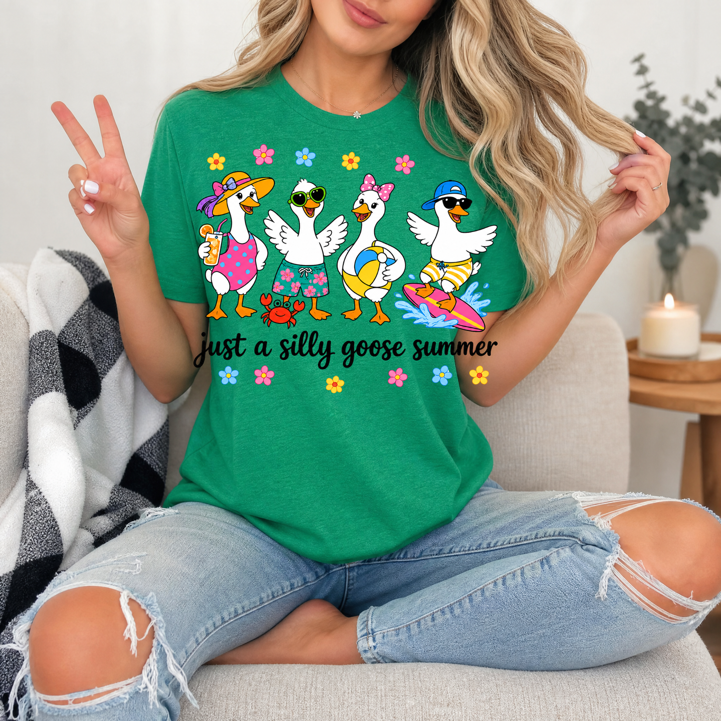 Just A Silly Goose Summer Premium Graphic Tee