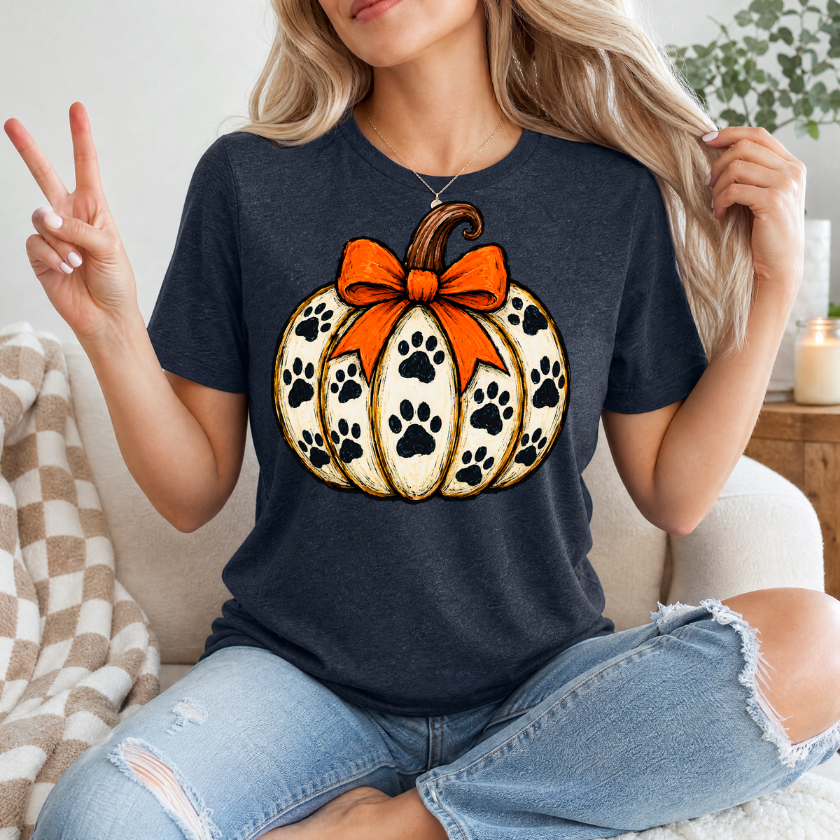 Paw Pumpkin Premium Graphic Tee
