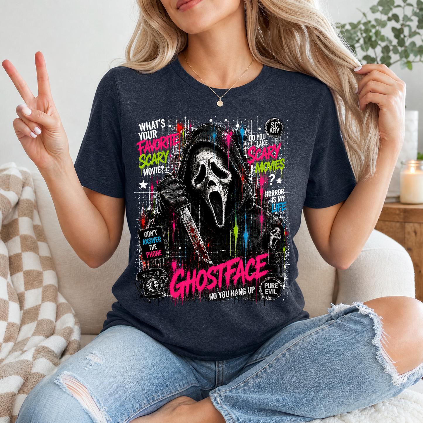 Ghostface Scary Movie Premium Graphic Tee