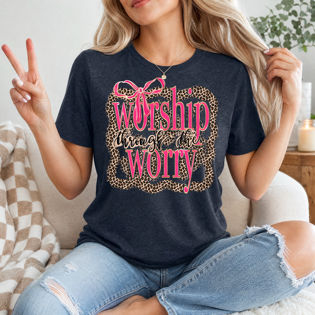 Worship Through The Worry Premium Graphic Tee