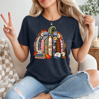 Gilmore Fall Bookish Pumpkin & Gingham Bow Graphic Tee