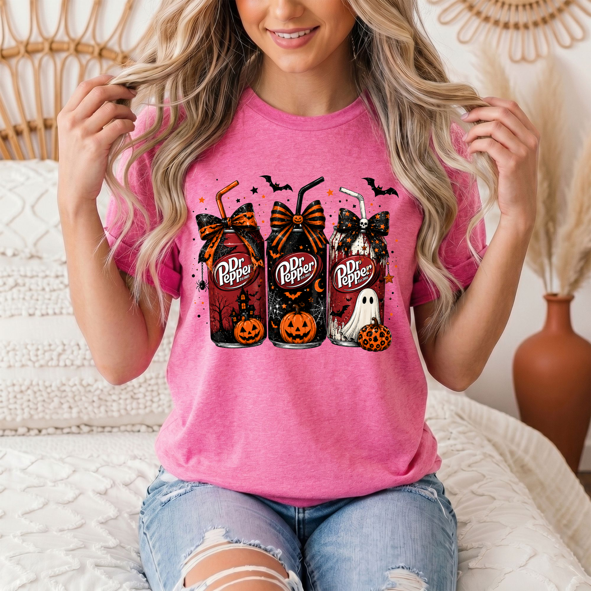 Dr P Halloween Bows & Ghost Graphic Tee