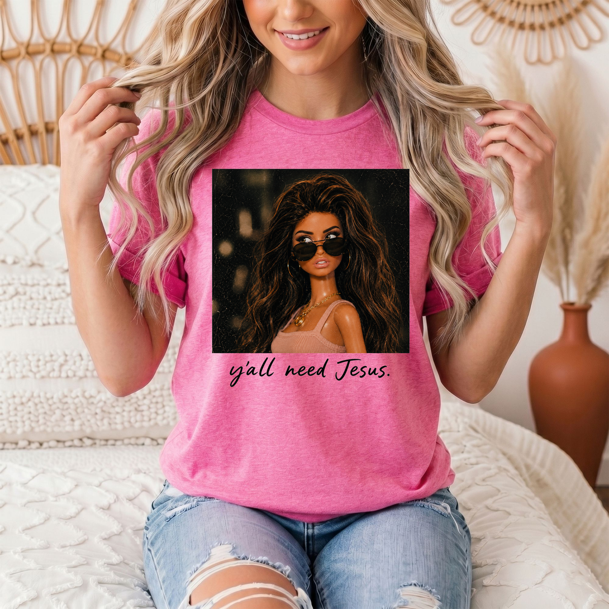 Y'all Need Jesus Doll Graphic Tee