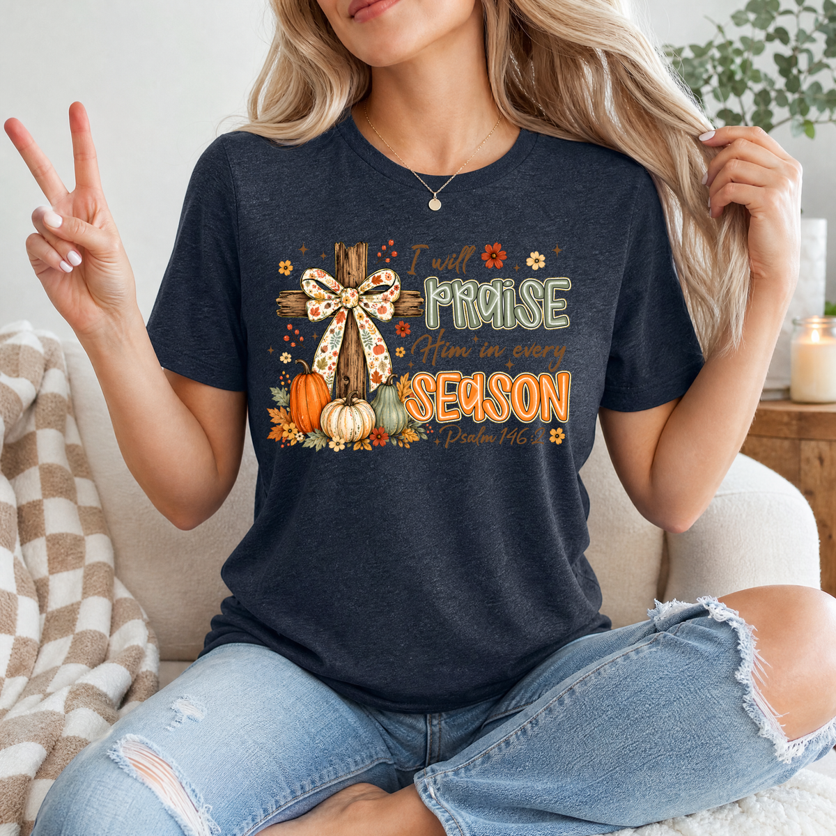 Praise Him in Every Season Premium Graphic Tee