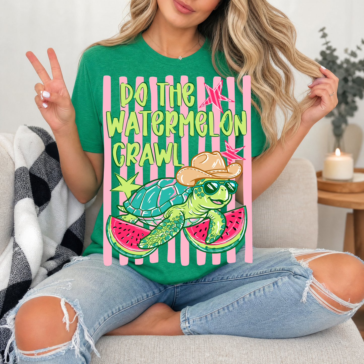 Watermelon Crawl Turtle Premium Graphic Tee