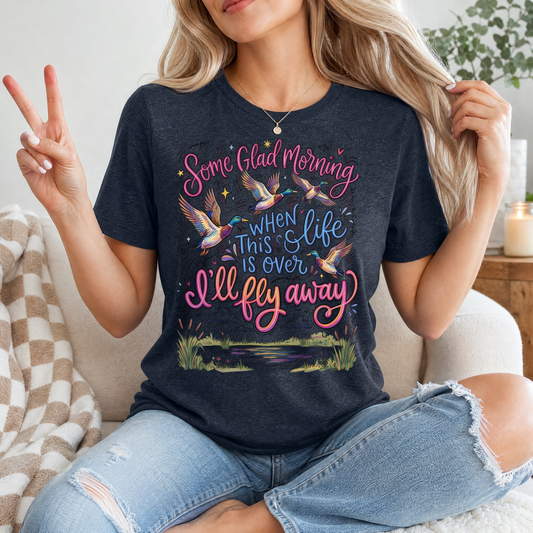 I'll Fly Away Flying Ducks Christian Graphic Tee
