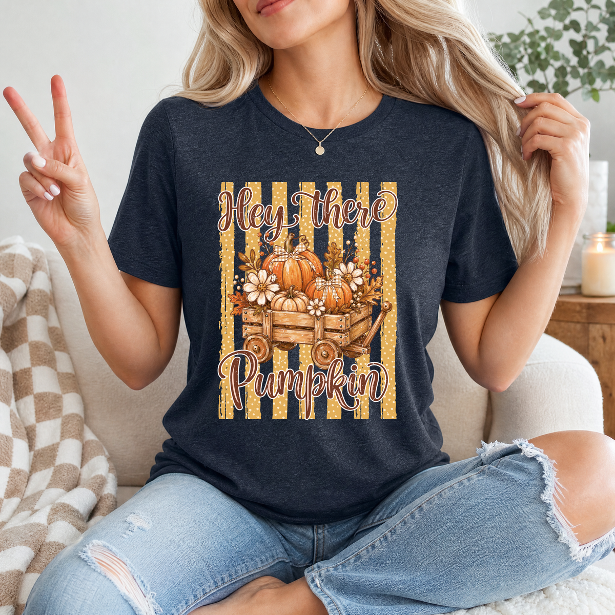 Hey There Pumpkin Cart Premium Graphic Tee